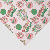 Groovy and Bright Pink and Green Retro Holiday Tissuepapier (Detail)