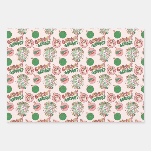 Groovy and Bright Santa Inpakpapier Vel (Voorkant 3)