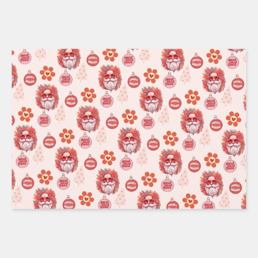 Groovy and Bright Santa Inpakpapier Vel (Voorkant)