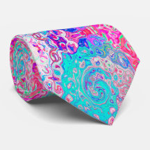 Groovy Aqua Blue en roze Abstract Retro Swirl