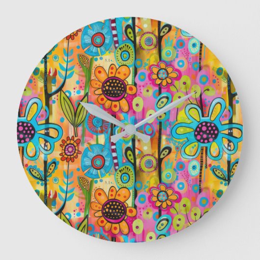 Groovy Art Wall Clock Grote Klok (Voorkant)