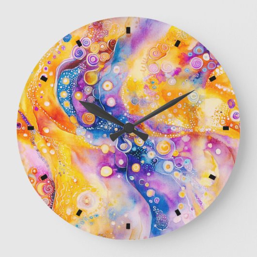 Groovy Art Wall Clock Grote Klok (Voorkant)