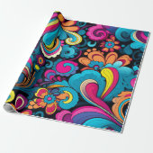 Groovy Art Wrapping Paper Cadeaupapier (Uitgerold)