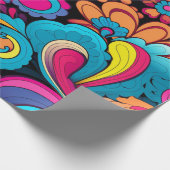 Groovy Art Wrapping Paper Cadeaupapier (Hoek)