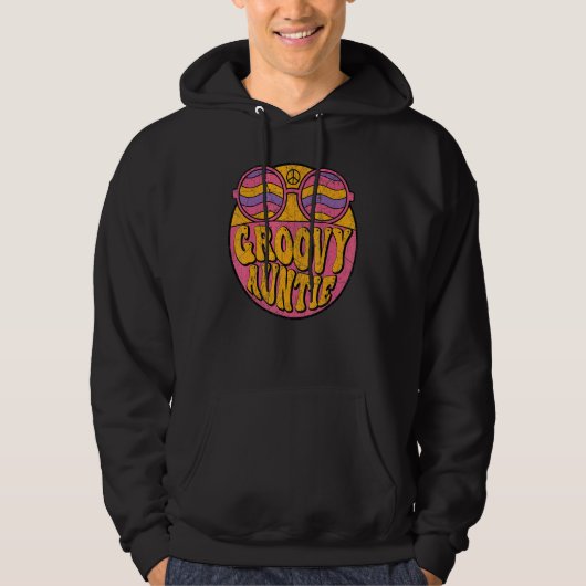Groovy Auntie 70s Aesthetic Nostalgia 1970's Retro Hoodie (Voorkant)