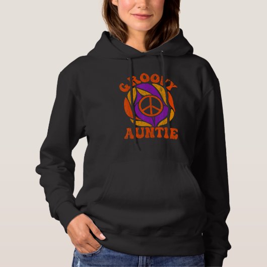 Groovy Auntie 70s Aesthetic Nostalgia 1970's Retro Hoodie (Voorkant)