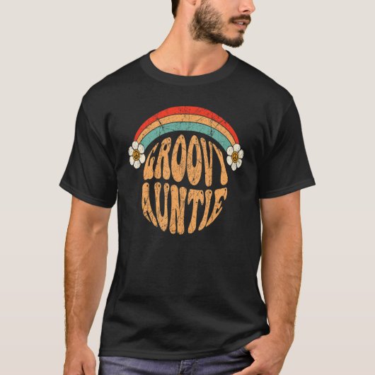Groovy Auntie 70s Aesthetic Nostalgia 1970's Retro T-shirt (Voorkant)