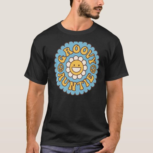 Groovy Auntie 70s Aesthetische Nostalgia Retro 197 T-shirt (Voorkant)