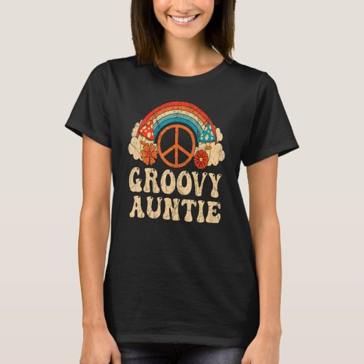 Groovy Auntie 70's Retro Hippie Au T-shirt (Voorkant)
