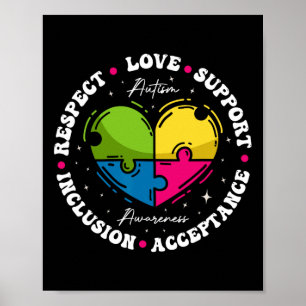 Groovy Autisme Bewustzijn Respect Liefde Ondersteu Poster