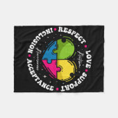 Groovy Autisme Bewustzijn Respect Liefde Steun Bla Fleece Deken (Voorkant (Horizontaal))