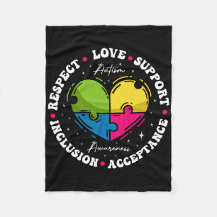 Groovy Autisme Bewustzijn Respect Liefde Steun Bla Fleece Deken
