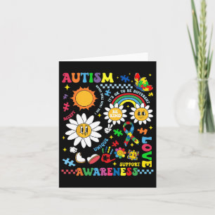 Groovy Autisme Bewustzijn Unieke Liefde Ondersteun Kaart