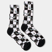 Groovy Autoracing Retro Race Patroon Sokken (Rechts)