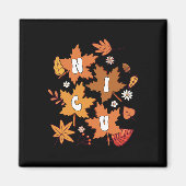 Groovy Autumn NICU Verpleegster Maple Leaf Herfst Magneet (Voorkant)