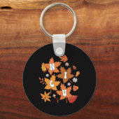 Groovy Autumn NICU Verpleegster Maple Leaf Herfst  Sleutelhanger (Voorkant)