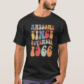 Groovy Awesome Since November 1966 Retro  56th T-shirt (Voorkant)