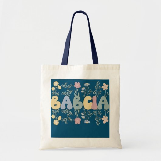 Groovy Babcia Grandmoeder Flowers Babcia Grandma Tote Bag (Voorkant)