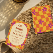 Groovy Baby | 70s thema | Floral Boho Baby shower Kaart