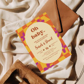 Groovy Baby | 70s thema | Floral Boho Baby shower Kaart