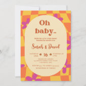 Groovy Baby | 70s thema | Floral Boho Baby shower Kaart (Voorkant)