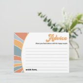 Groovy Baby Advice Retro Sunshine Baby shower Advieskaart (Staand voorkant)