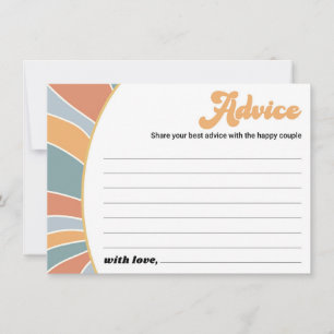 Groovy Baby Advice Retro Sunshine Baby shower Advieskaart