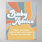 Groovy Baby Advice Retro Sunshine Baby shower Poster (Voorkant)
