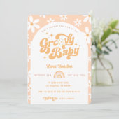 Groovy Baby Boho Arch Baby shower Kaart (Staand voorkant)