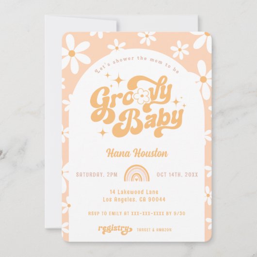 Groovy Baby Boho Arch Baby shower Kaart (Voorkant)