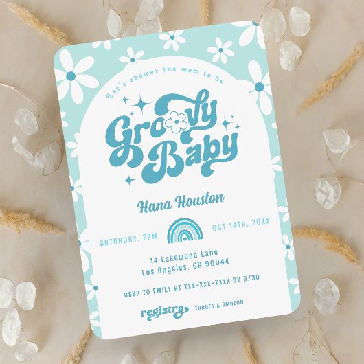 Groovy Baby Boho Arch Baby shower Kaart