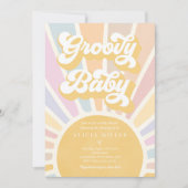 Groovy Baby Boho Retro Sunshine Baby shower Kaart (Voorkant)