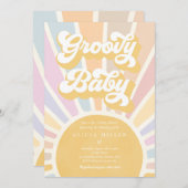 Groovy Baby Boho Retro Sunshine Baby shower Kaart (Voorkant / Achterkant)