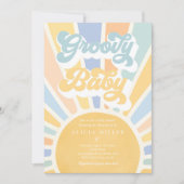 Groovy Baby Boho Retro Sunshine Baby shower Kaart (Voorkant)