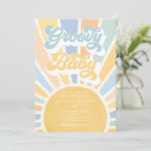 Groovy Baby Boho Retro Sunshine Baby shower Kaart (Staand voorkant)