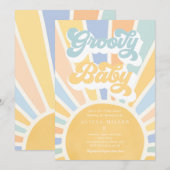 Groovy Baby Boho Retro Sunshine Baby shower Kaart (Voorkant / Achterkant)