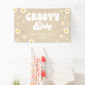 Groovy Baby Daisy Bloemen Bloemen Tan Baby shower Spandoek (Insitu)