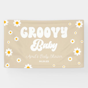 Groovy Baby Daisy Bloemen Bloemen Tan Baby shower Spandoek
