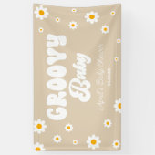 Groovy Baby Daisy Bloemen Bloemen Tan Baby shower Spandoek (Verticaal)