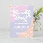 Groovy Baby Daisy Boho Hippy Vibes Baby shower Kaart (Staand voorkant)