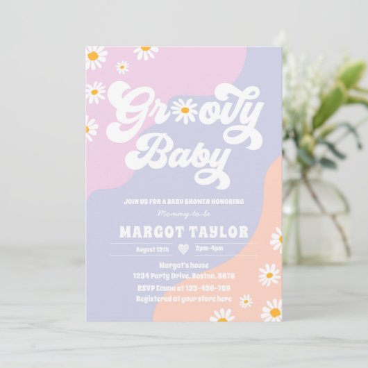 Groovy Baby Daisy Boho Hippy Vibes Baby shower Kaart (Staand voorkant)