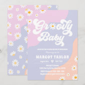 Groovy Baby Daisy Boho Hippy Vibes Baby shower Kaart (Voorkant / Achterkant)
