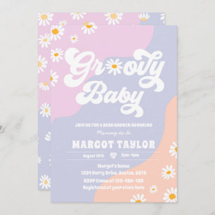 Groovy Baby Daisy Boho Hippy Vibes Baby shower Kaart