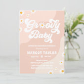 Groovy Baby Daisy Boho Hippy Vibes Baby shower Kaart (Staand voorkant)