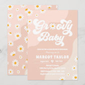 Groovy Baby Daisy Boho Hippy Vibes Baby shower Kaart (Voorkant / Achterkant)