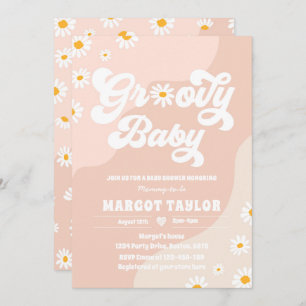 Groovy Baby Daisy Boho Hippy Vibes Baby shower Kaart