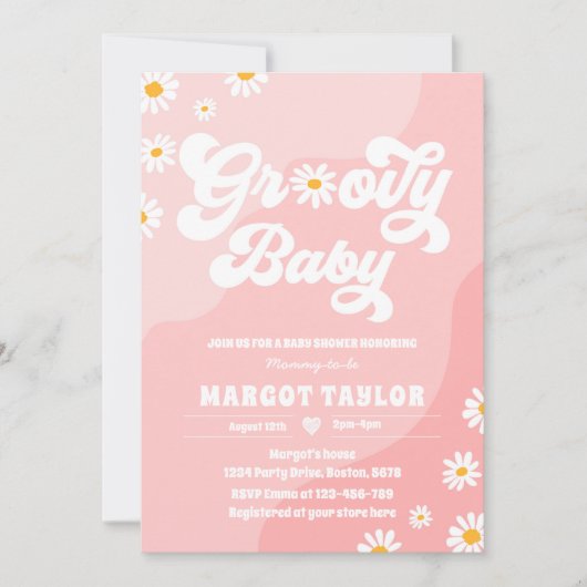 Groovy Baby Daisy Boho Hippy Vibes Baby shower Kaart (Voorkant)