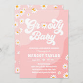 Groovy Baby Daisy Boho Hippy Vibes Baby shower Kaart (Voorkant / Achterkant)