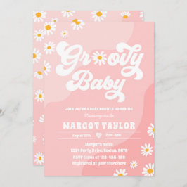Groovy Baby Daisy Boho Hippy Vibes Baby shower Kaart