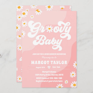 Groovy Baby Daisy Boho Hippy Vibes Baby shower Kaart